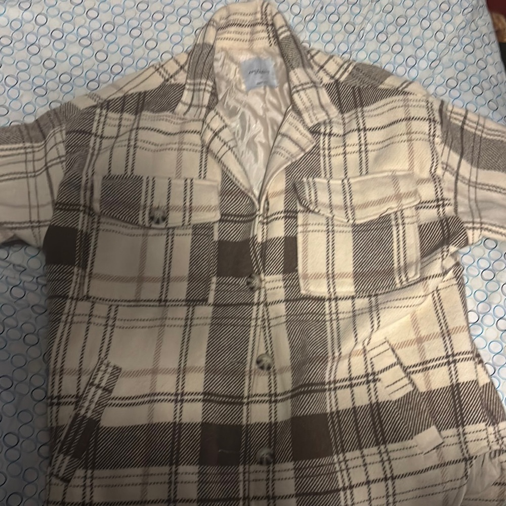 Angel Kiss Plaid Ski Jacket - Cream and Brown